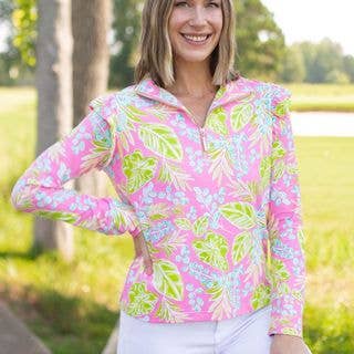 Half Zip Charleston Vine Time H Pink XXL