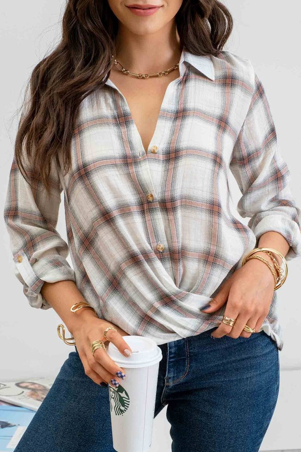 Wrap Me In Plaid Top