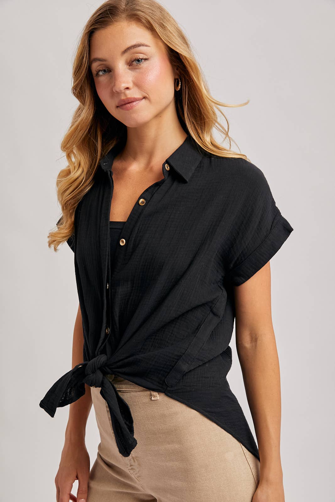 ESSENTIAL BUTTON UP COTTON SHIRT