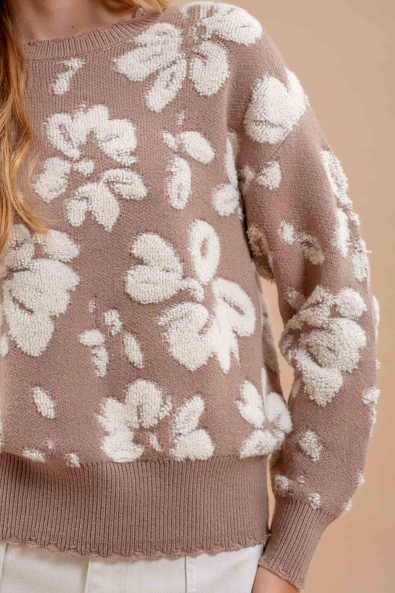 Floral Distressed Sweater