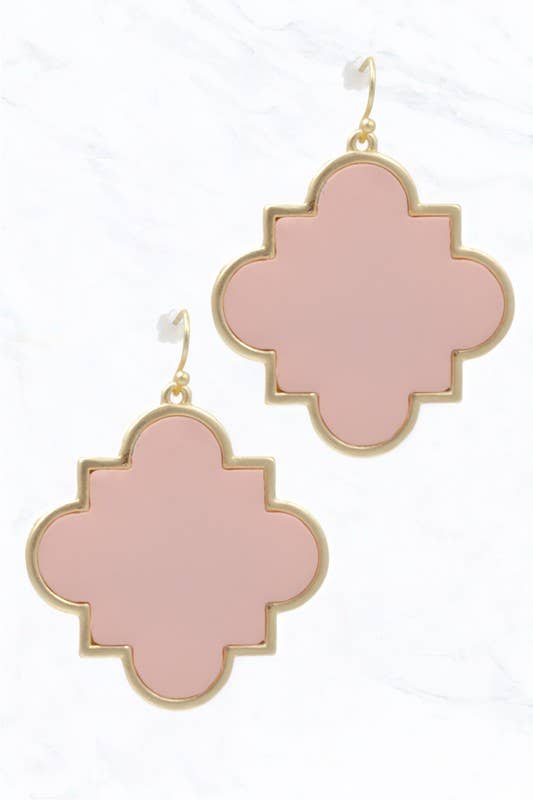 Quatrefoil Earring - Gold or Silver Outlined Center