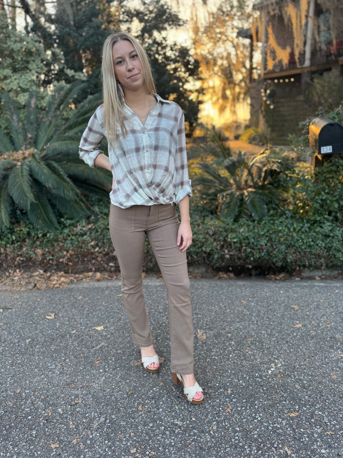 Wrap Me In Plaid Top