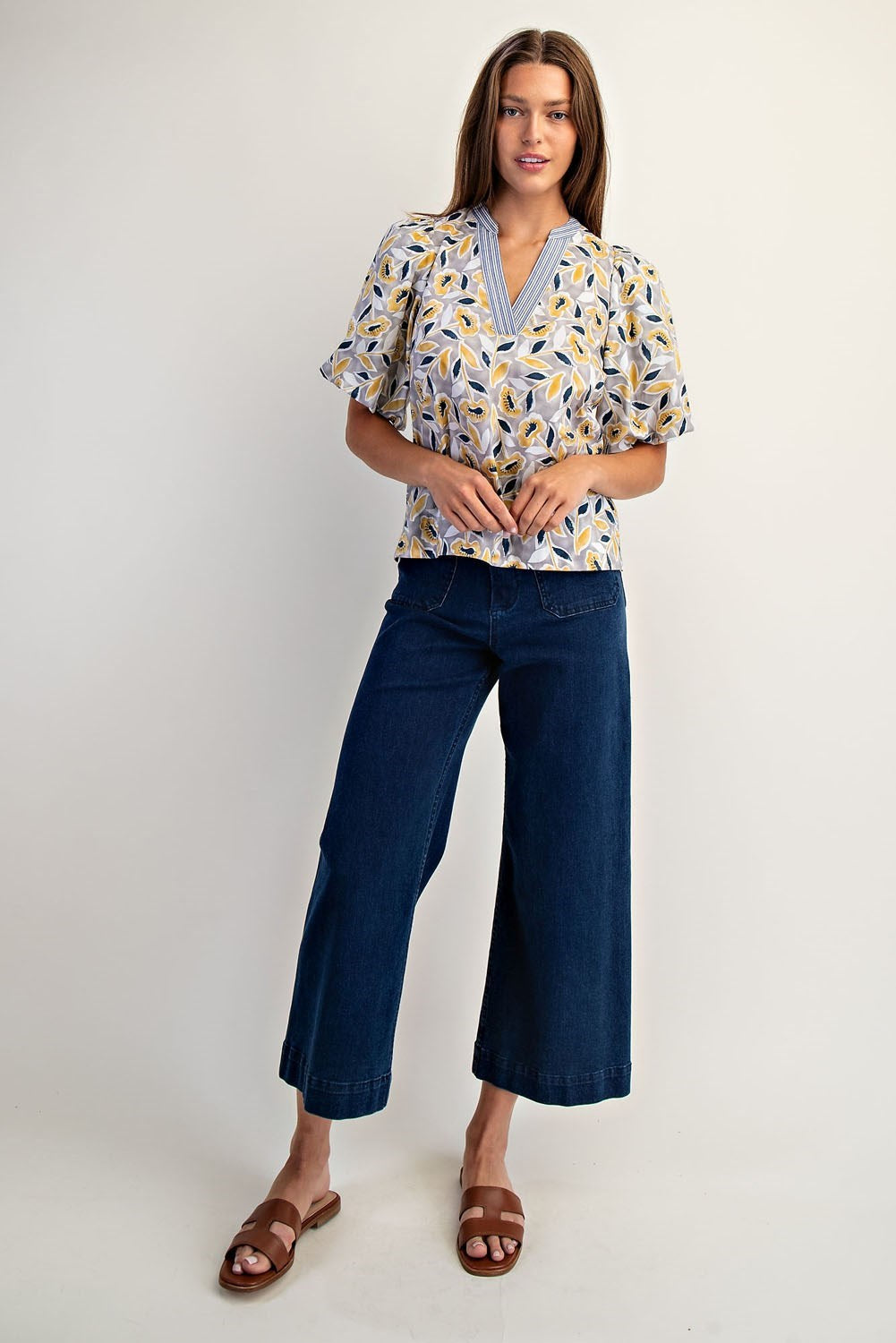 Botanical Puff Sleeve Blouse