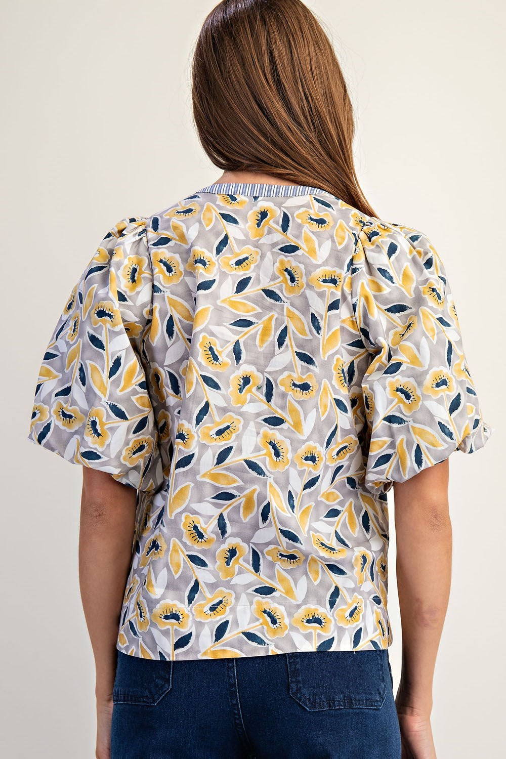 Botanical Puff Sleeve Blouse