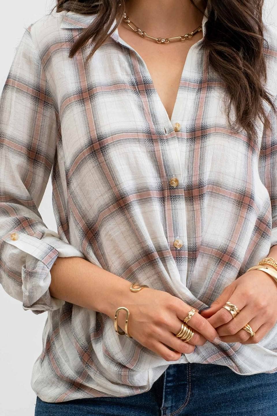 Wrap Me In Plaid Top