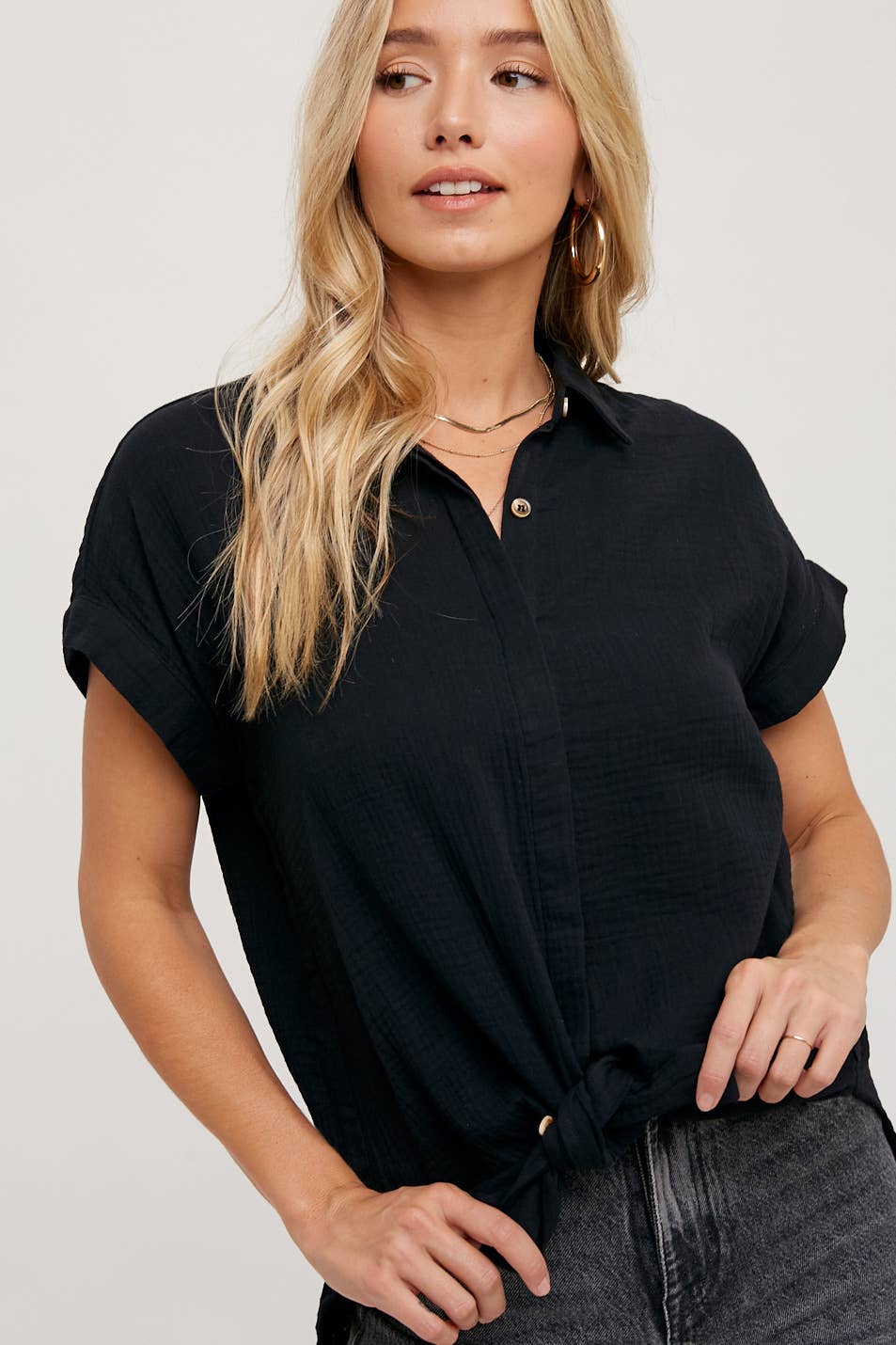 ESSENTIAL BUTTON UP COTTON SHIRT