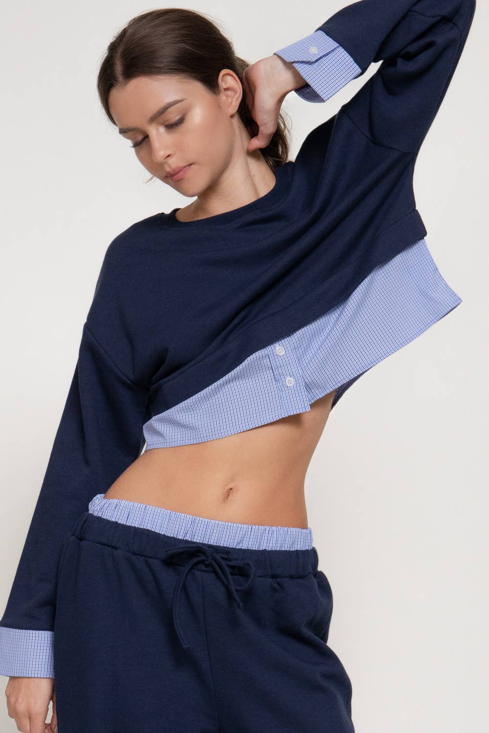 Check Panel Lounge Sweatshirt