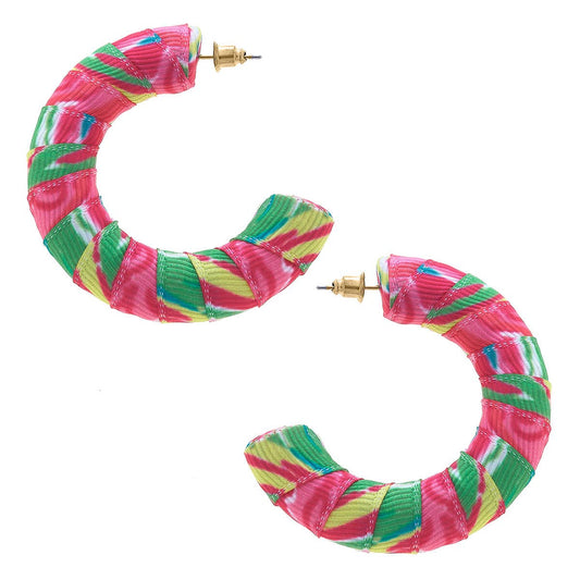 Reese Tropical Statement Hoop Earrings