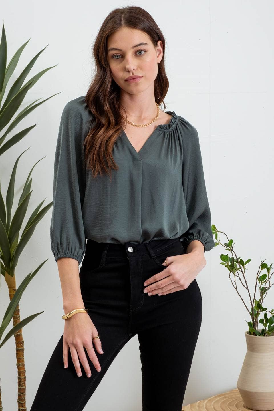 Split Neck Blouse