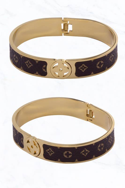 Stainless Steel Leather trim Bracelet