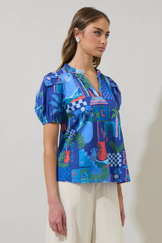Punta Alta Berisa Split Neck Top