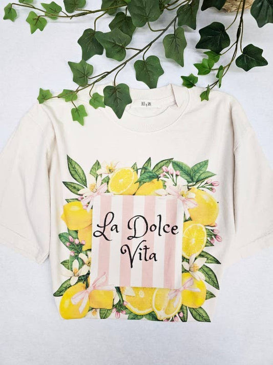 LA DOLCE VITA  LEMON GRAPHIC TEE