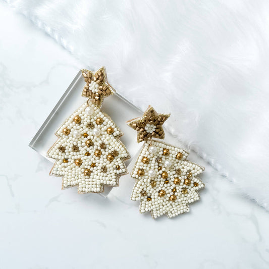 Gold and Cream Christmas Tree  Drops