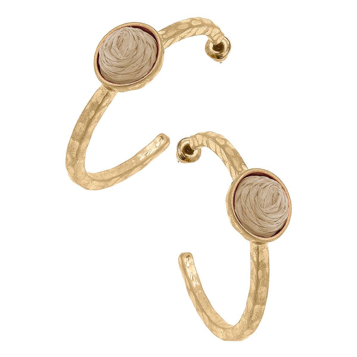 Barcelona Raffia Hoop Earrings in Natural