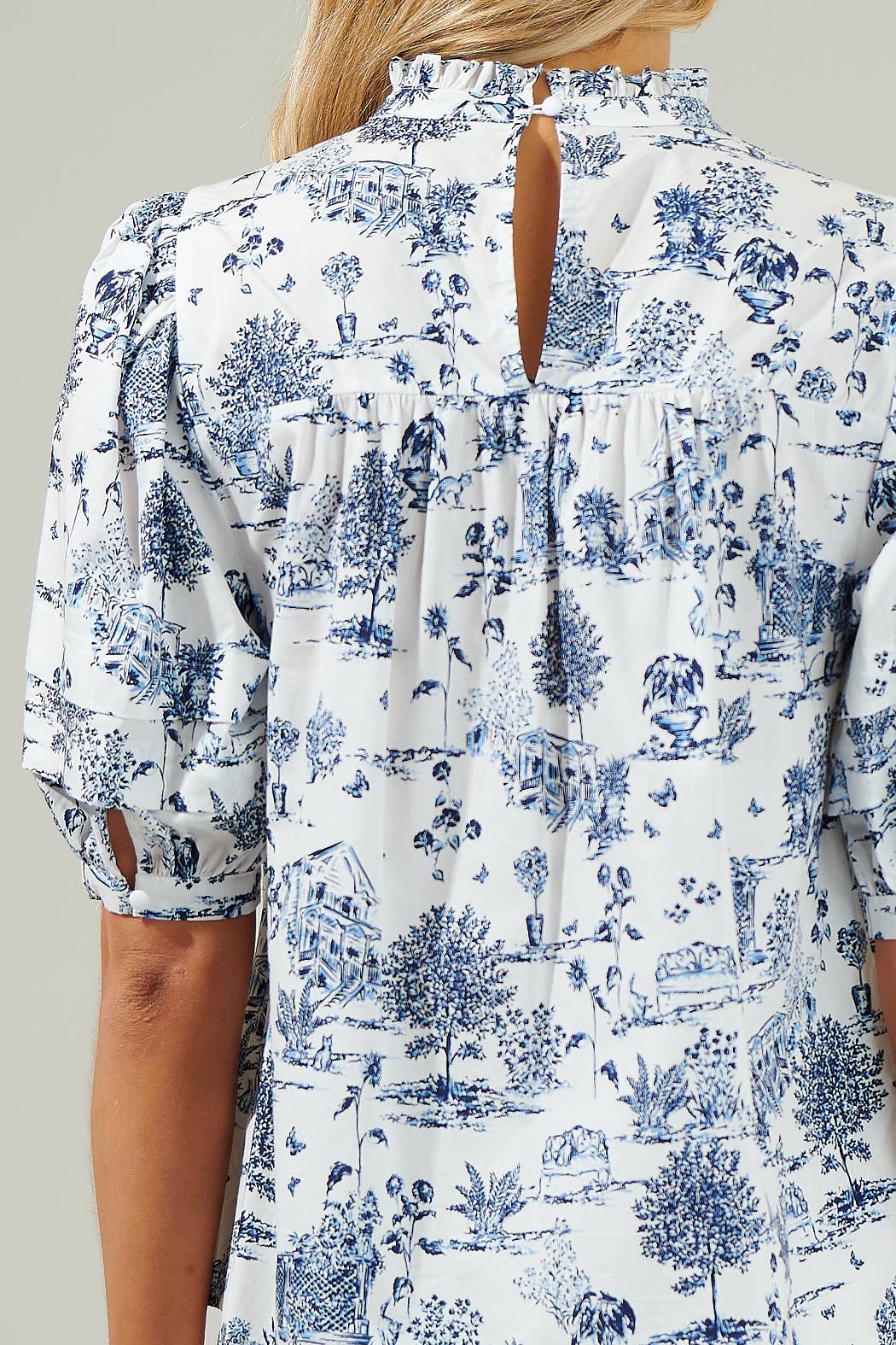 Renzo Toile Ever After Mock Neck Blouse