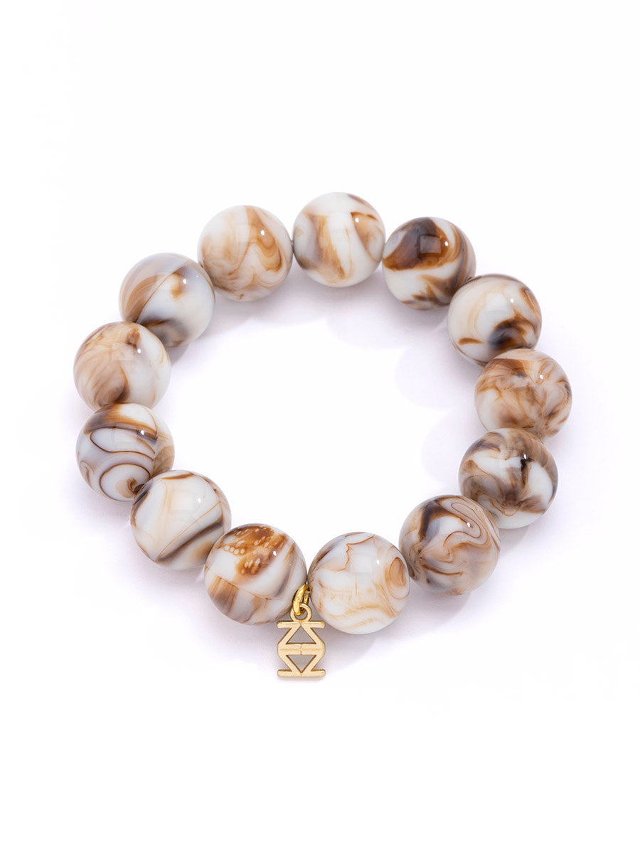 Marbled Resin Bead Stretch Bracelet