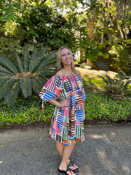 Lex Purple Print Dress