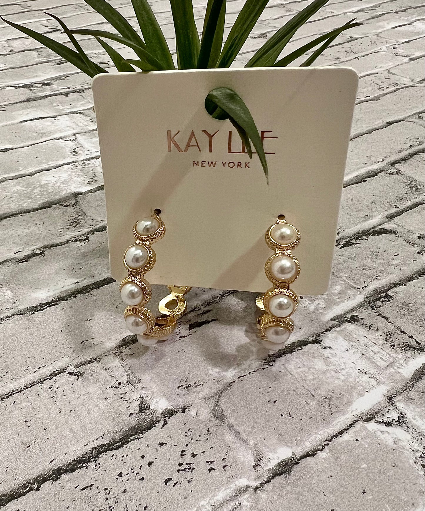 Round Pearl & Textured Hoops