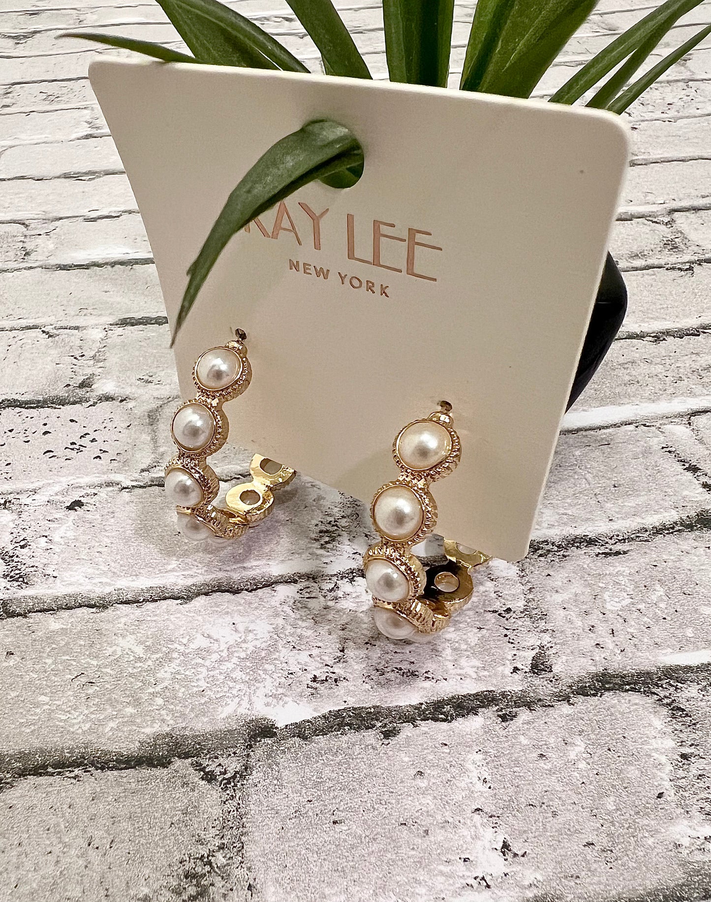 Round Pearl & Textured Hoops