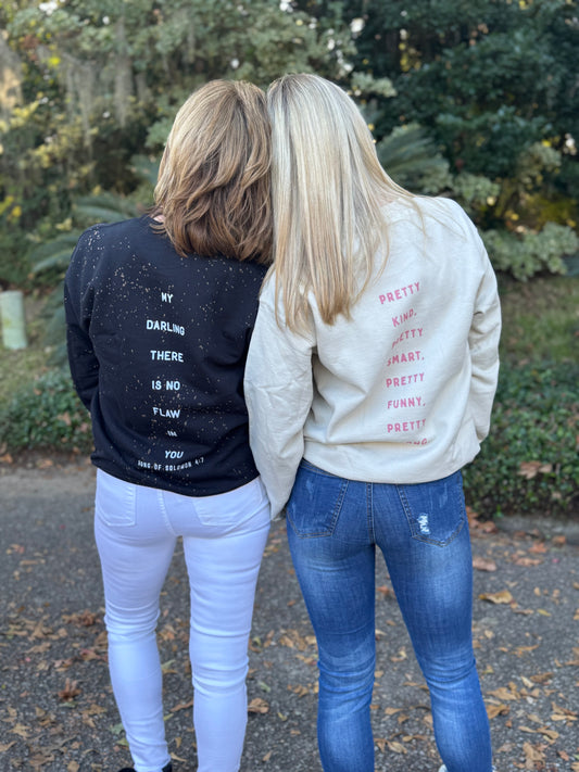 You Are Beautiful Black Bleached Sweatshirt