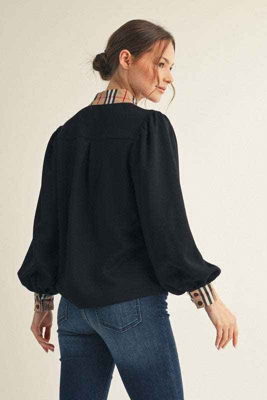 Designer Me Plaid Cuff Top