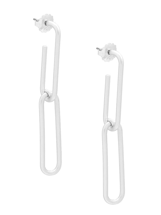 Zenzii Paperclip Earrings Silver