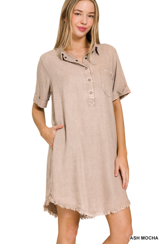 Ash Raw Edge Washed Dress