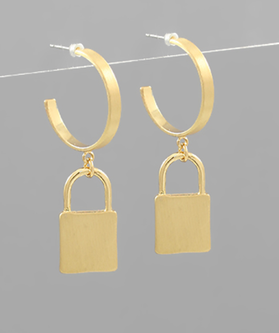 Lock Dangle Open Hoops