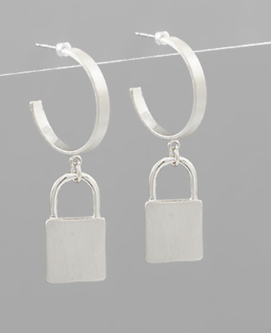 Lock Dangle Open Hoops