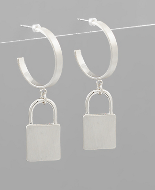 Lock Dangle Open Hoops