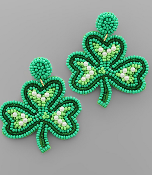 Shamrock Beaded Earrings