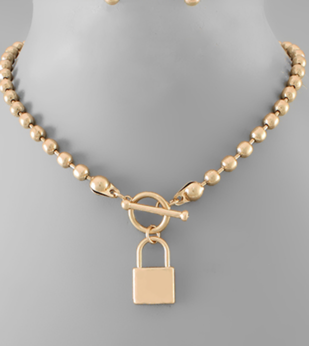 Lock & CCB Ball Necklace