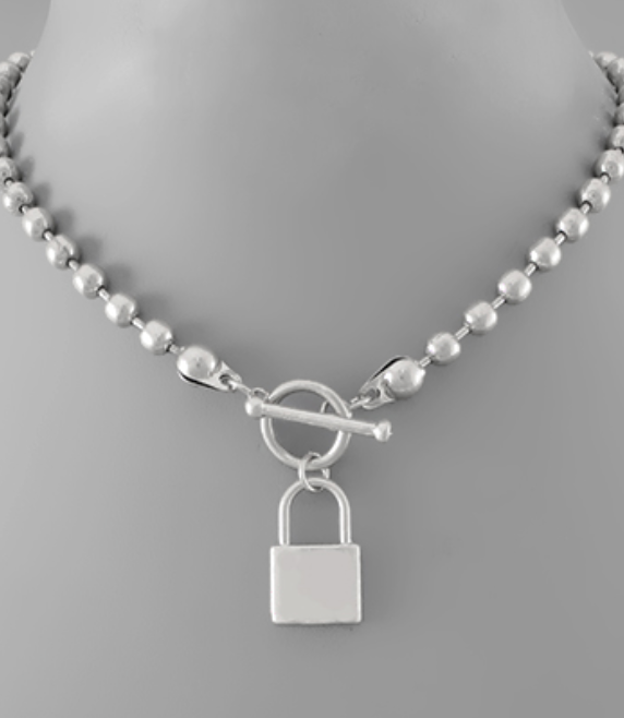 Lock & CCB Ball Necklace
