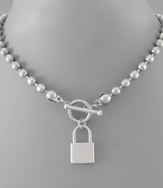 Lock & CCB Ball Necklace