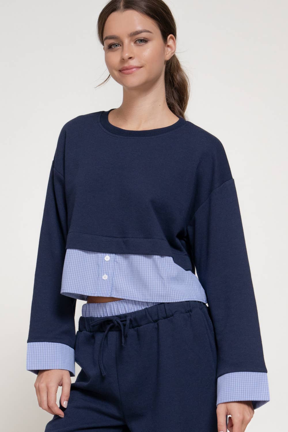 Check Panel Lounge Sweatshirt