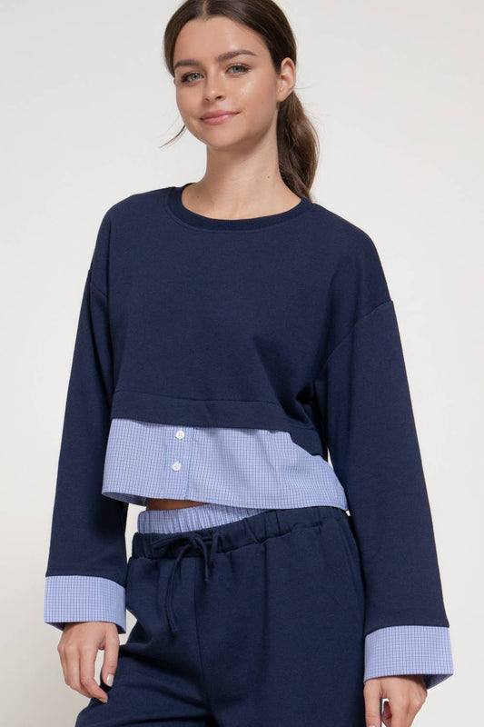 Check Panel Lounge Sweatshirt