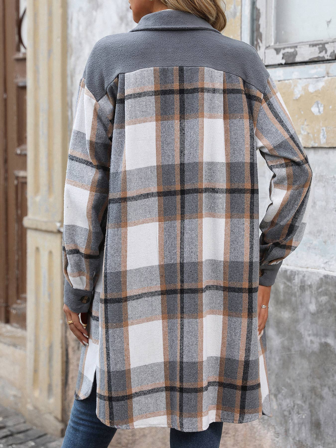 Autumn Retro Brushed Plaid Shacket
