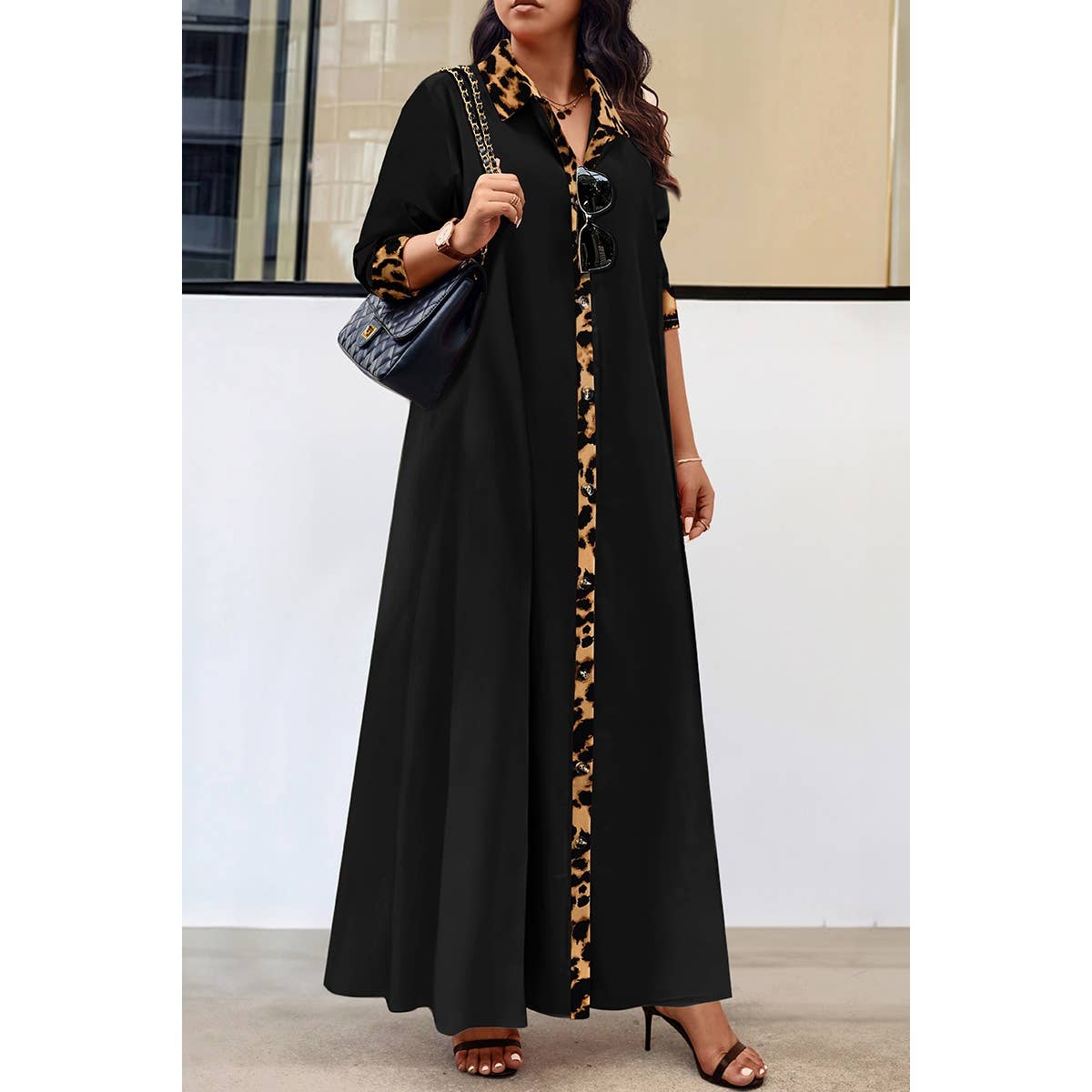 Wild at Heart Leopard Trim Maxi