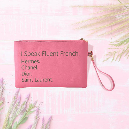 I Speak Fluent French Message Wristlet