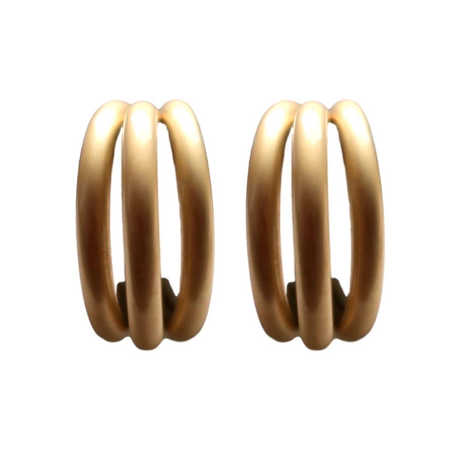 Gold Triple Statement Hoop Earrings