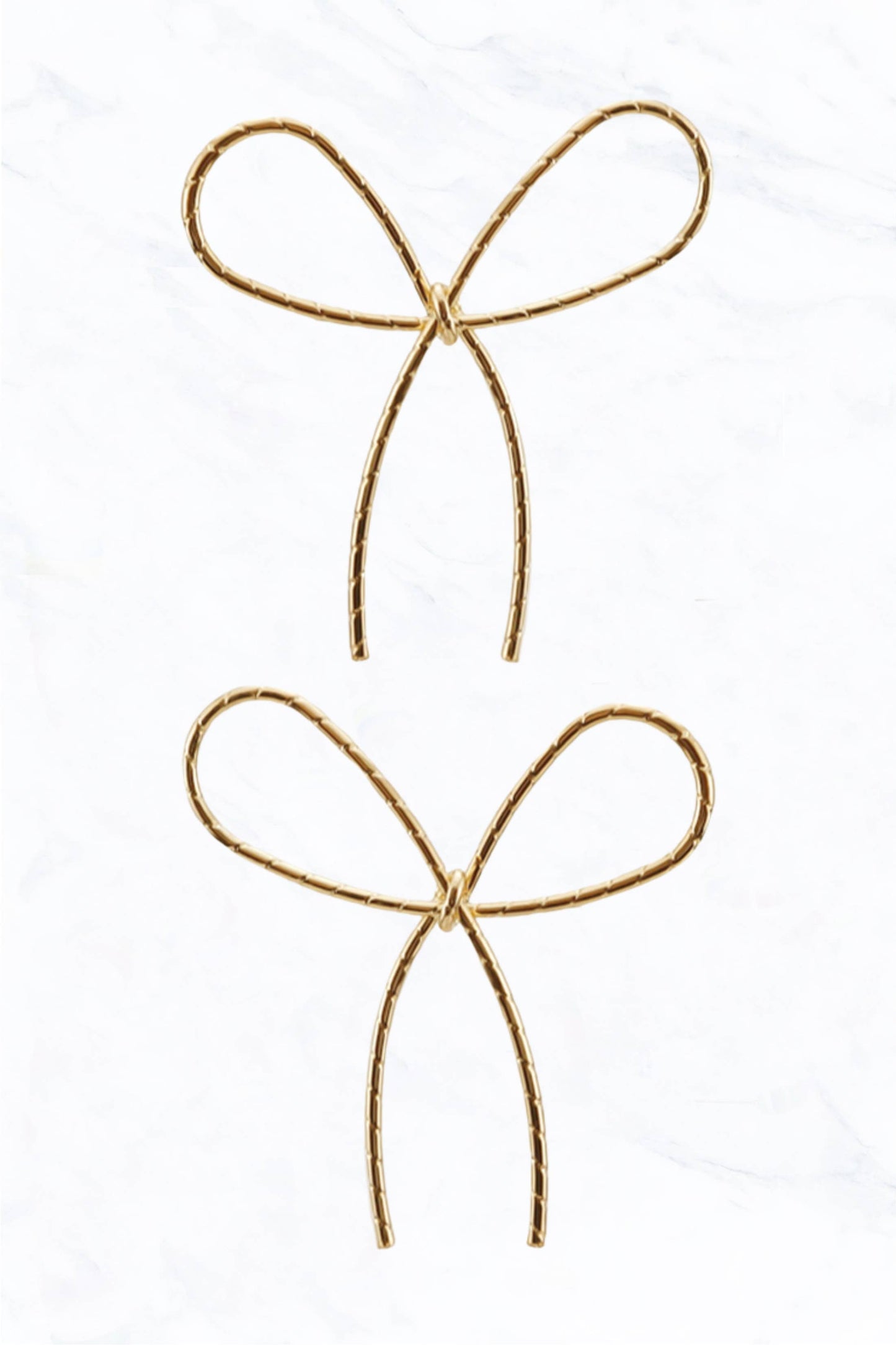 Bow Thin Chain Post Earrings
