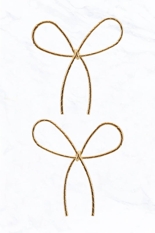 Bow Thin Chain Post Earrings