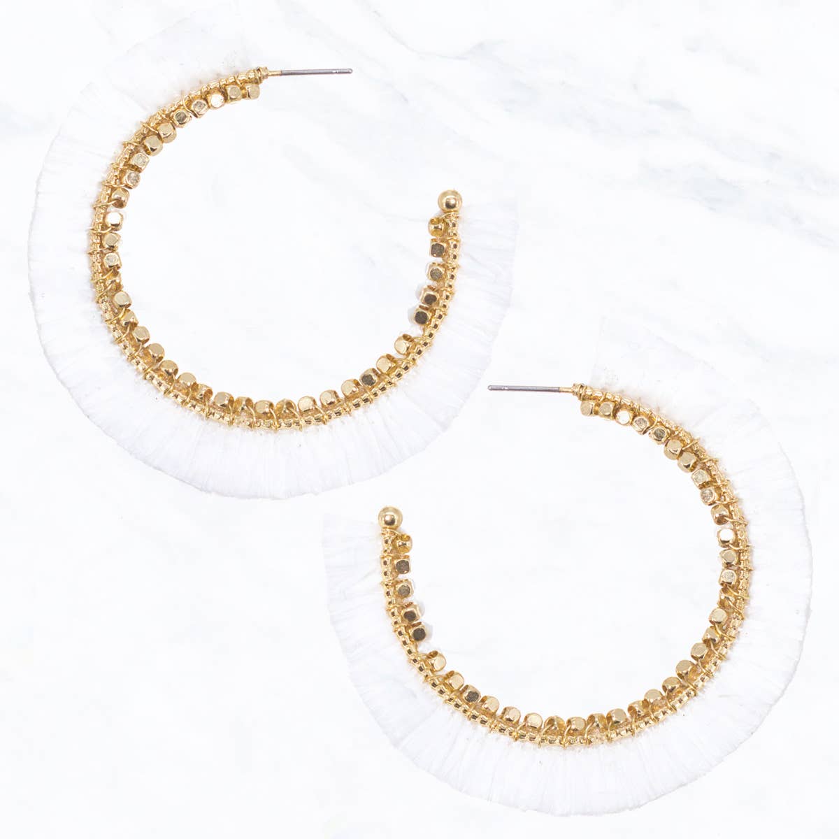Colorful Raffia Hoop Earrings
