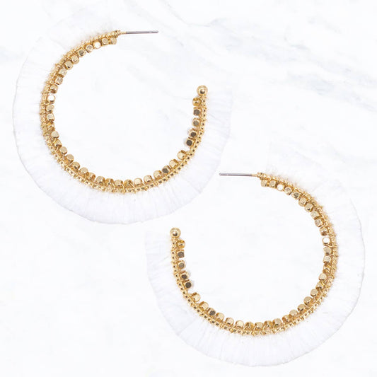 Colorful Raffia Hoop Earrings