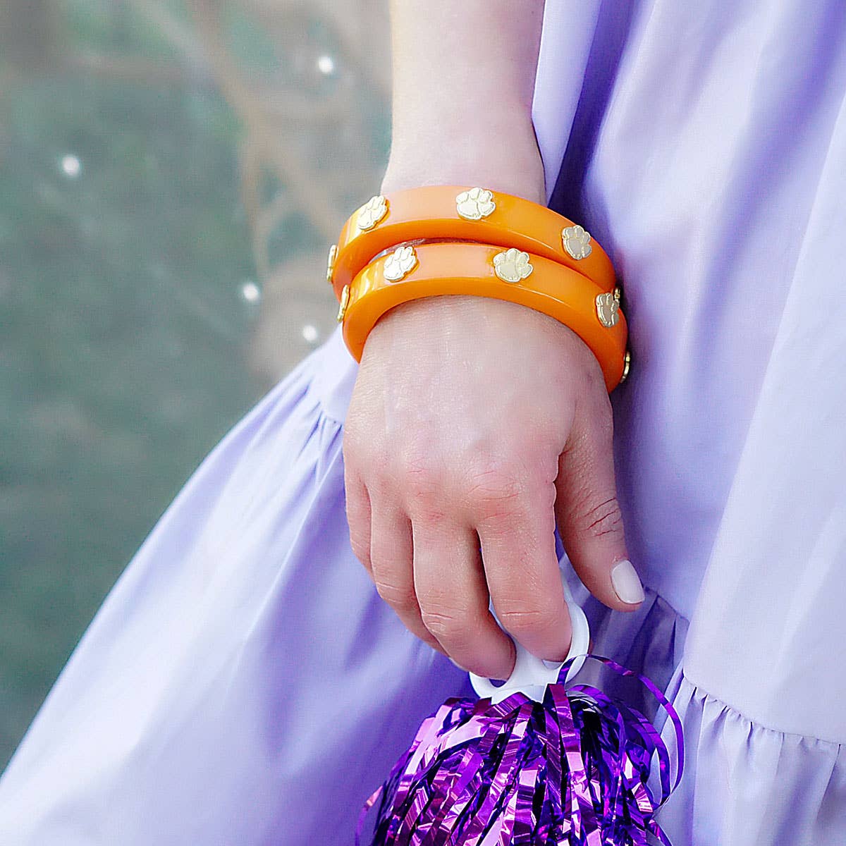 Clemson Tigers Resin Logo Bangle in Orange